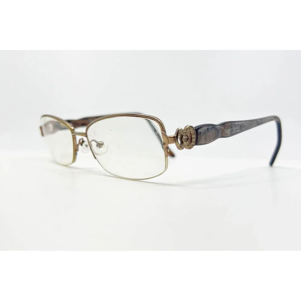 Exces Eyeglasses Womens Brown Princess 118 Semi Rimless Rectangle 53-16-135